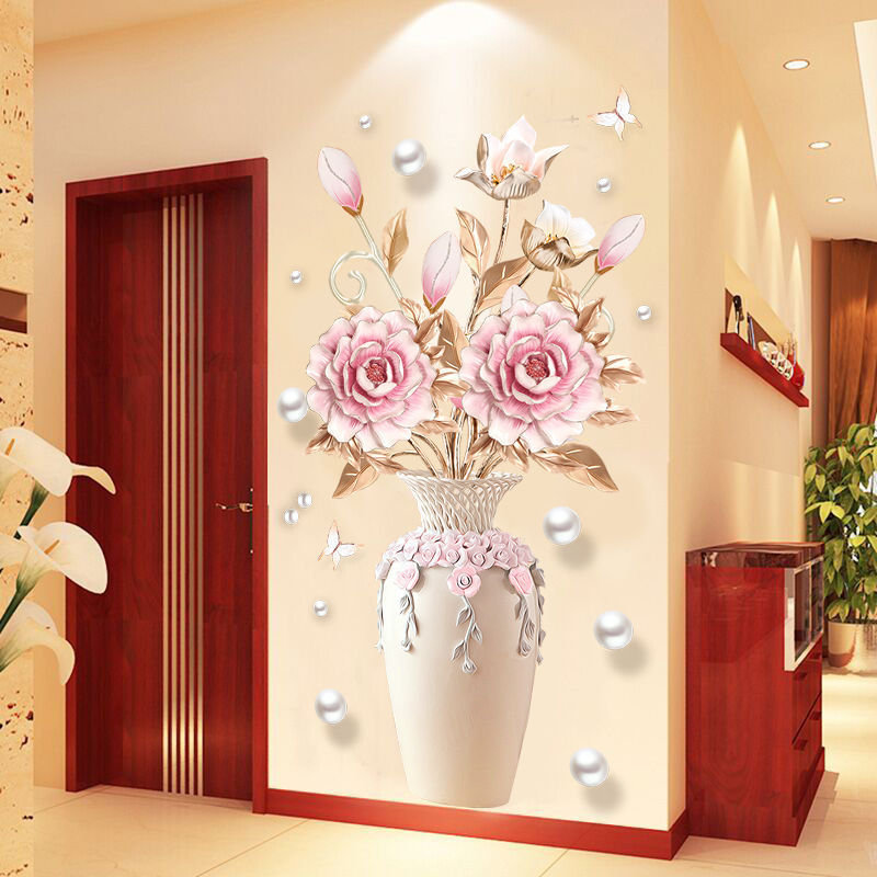 Room Creative Decorative Wallpaper Vase Wall Sticker