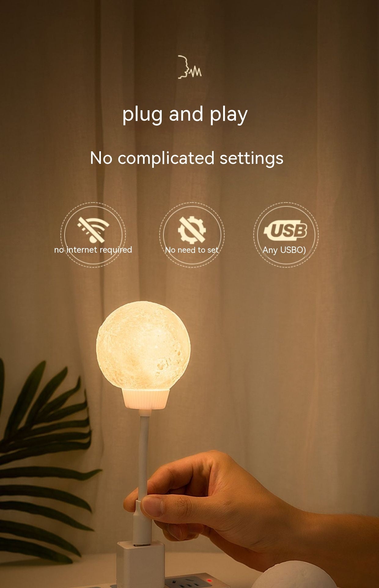 Bedroom Usb Moon Light