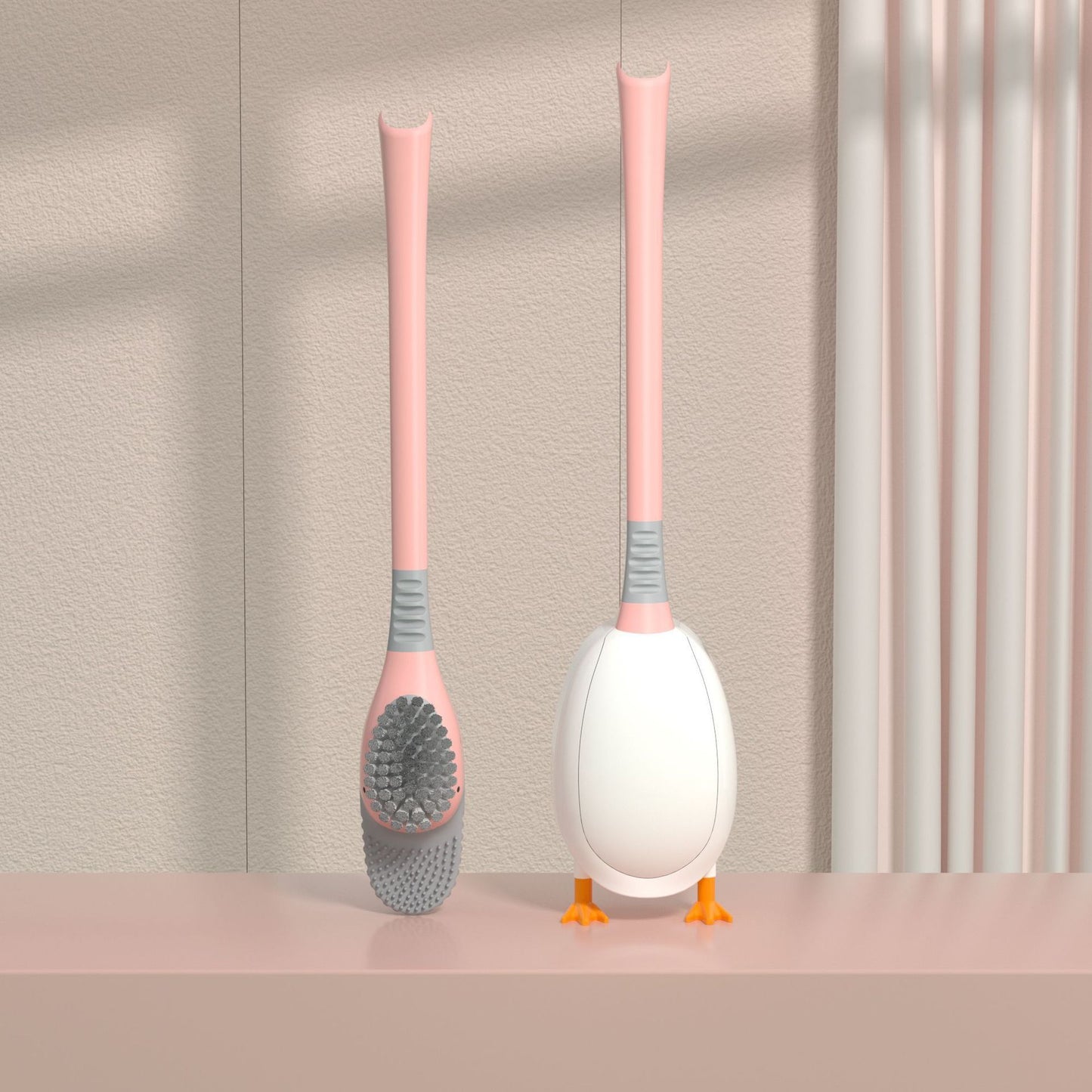 Diving Duck Long Handle Soft Hair Toilet Brush