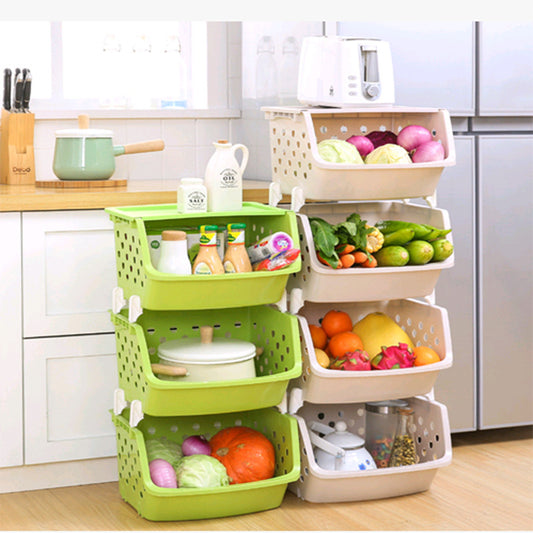 Stackable Kitchen Vegetable Storage Basket Rack