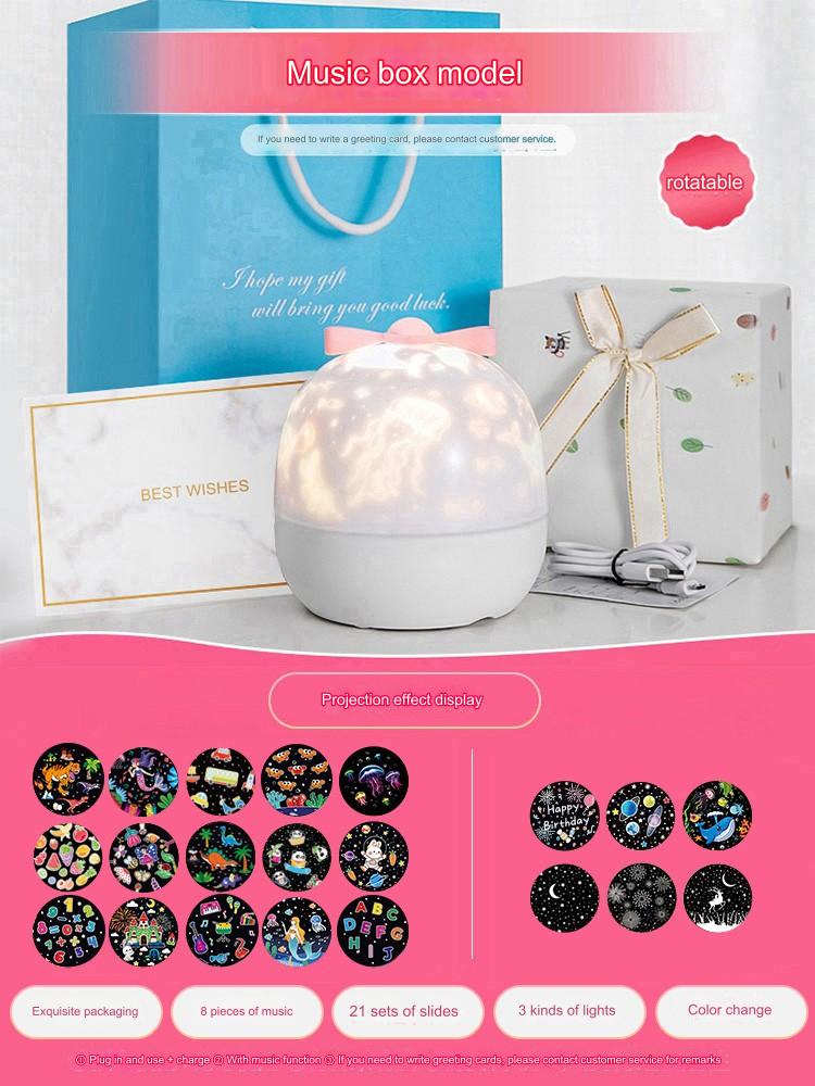 ✨ Perfect Gift for Girls: The B Rotating Cabin Projection Speaker!