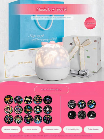 ✨ Perfect Gift for Girls: The B Rotating Cabin Projection Speaker!