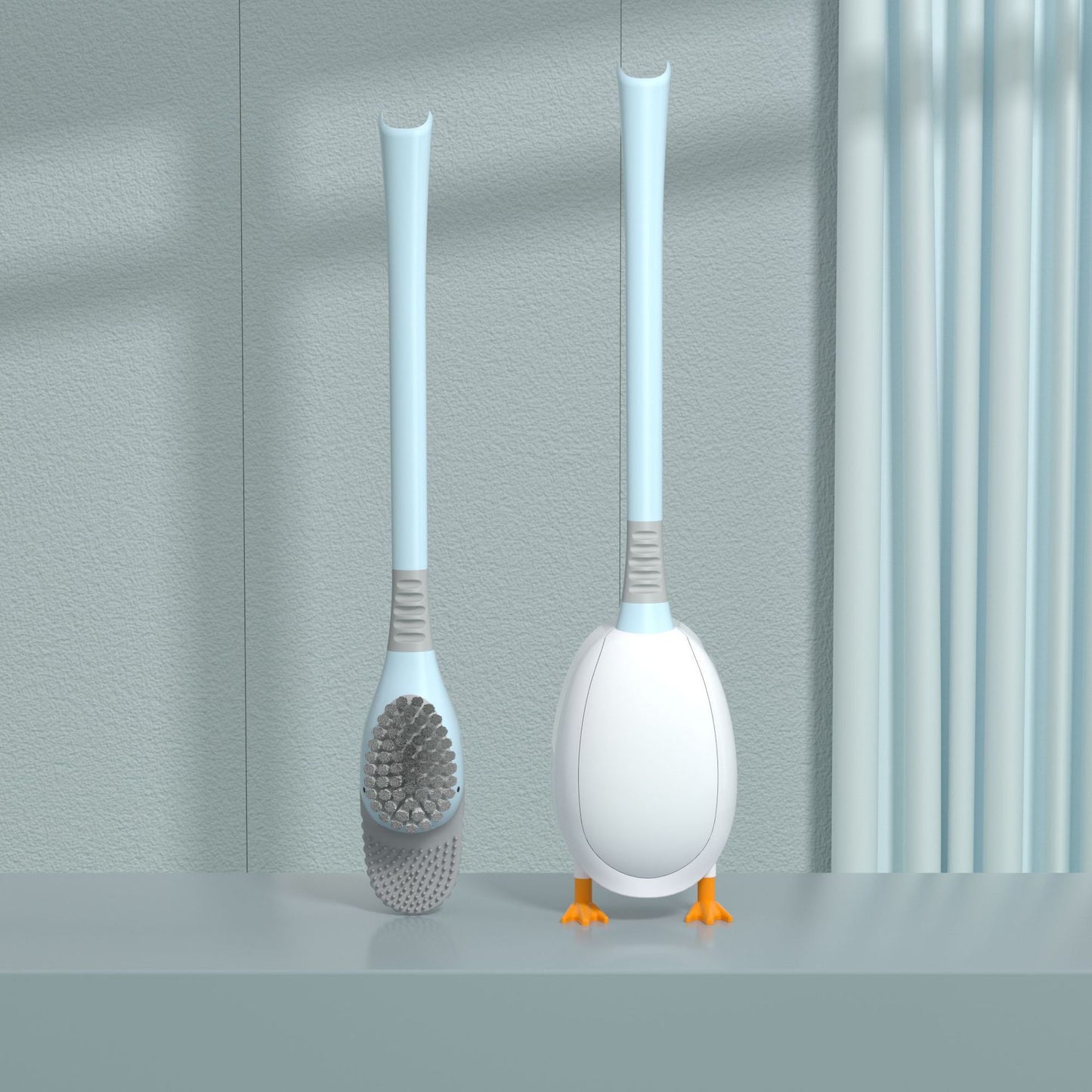 Diving Duck Long Handle Soft Hair Toilet Brush